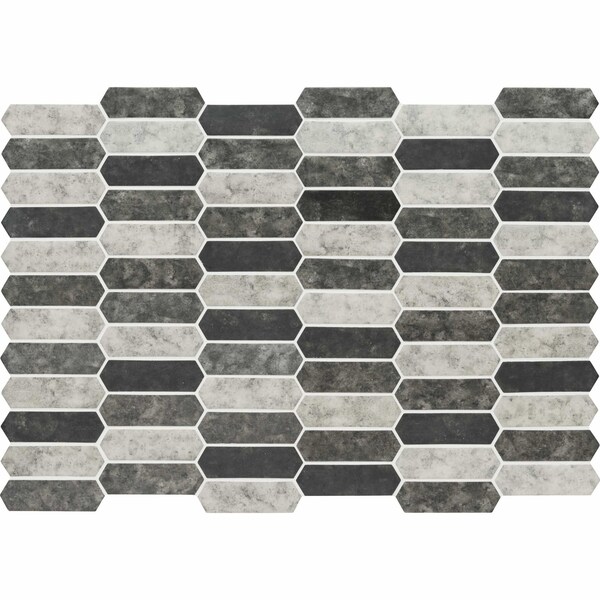 Urban Tapestry Picket 9.5 In. X 14 In. X 6 Mm Textured Glass Mesh-Mounted Mosaic Tile, 15PK